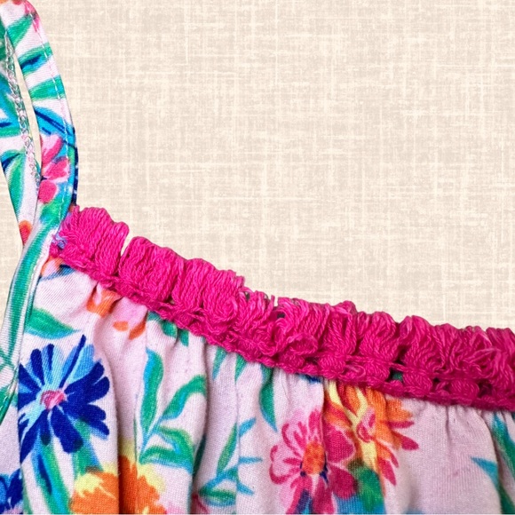 Love at First Sight Girls Pink Floral Shorts Romper Maxi Dress / Size 10/12 - Picture 13 of 13